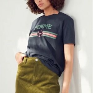 BDG Corduroy Frayed Green Skirt